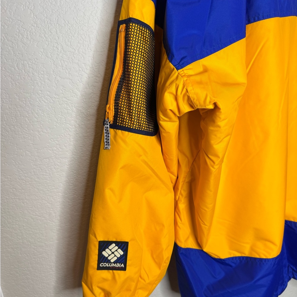 Vintage Columbia Men’s XL Colorblock Rain Jacket Blue Outdoor Y2K Gorpcore - Picture 7 of 8